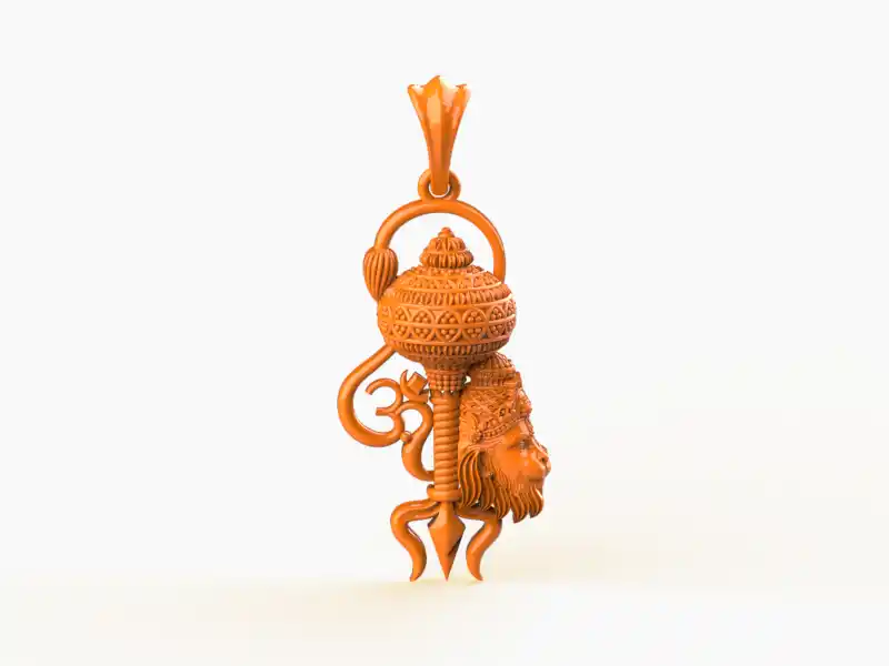 Hanuman Face Pendant File-3