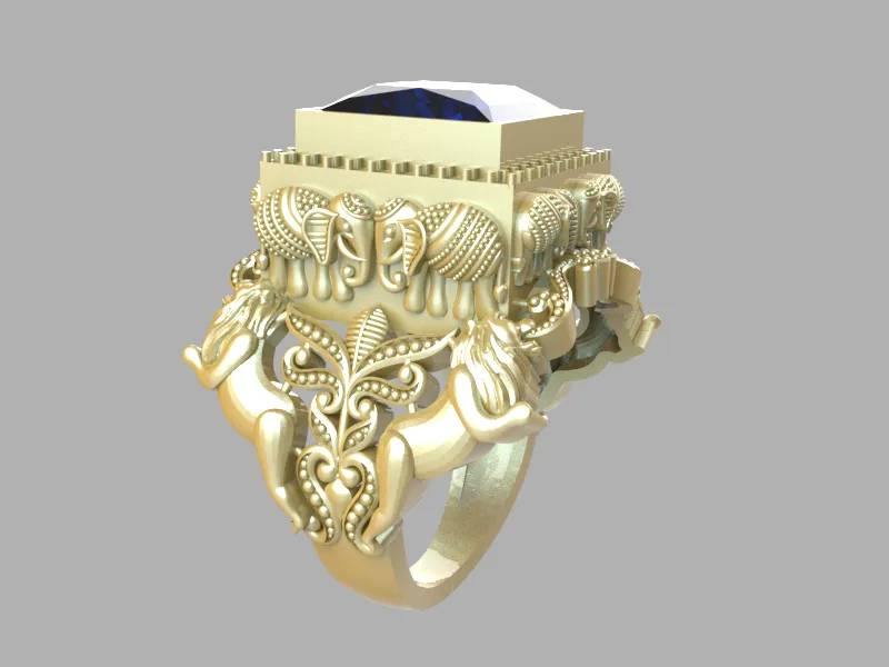 Lion ring cad file-2
