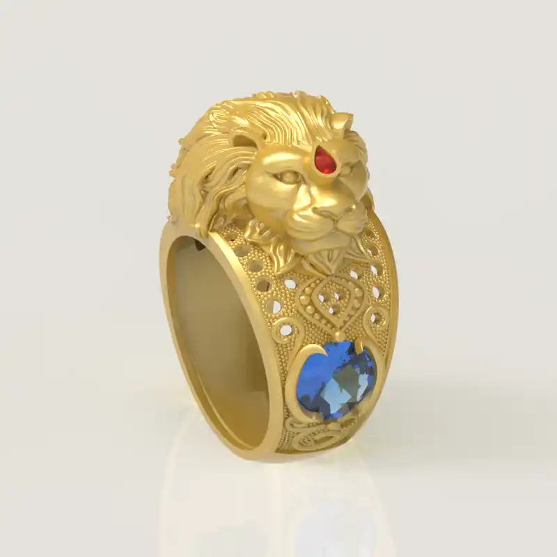 Lion ring stl file-5