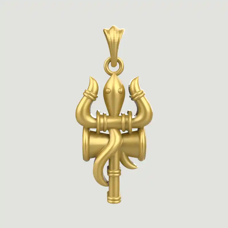 Trishul Pendant CAD File-1